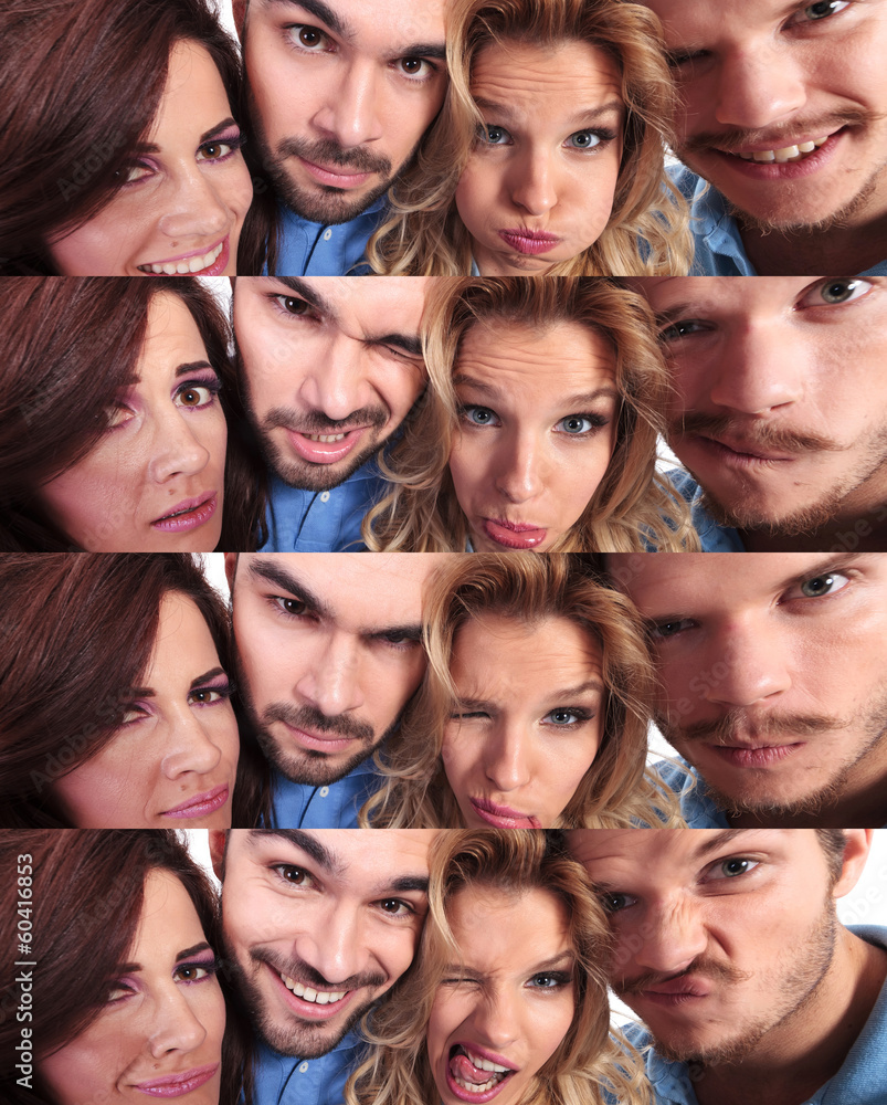 funny collage of young people making faces funny collage of young people making faces