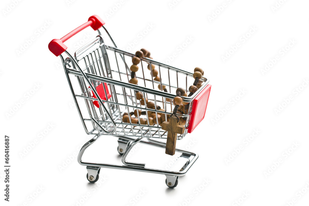 rosary beads in shopping cart rosary beads in shopping cart