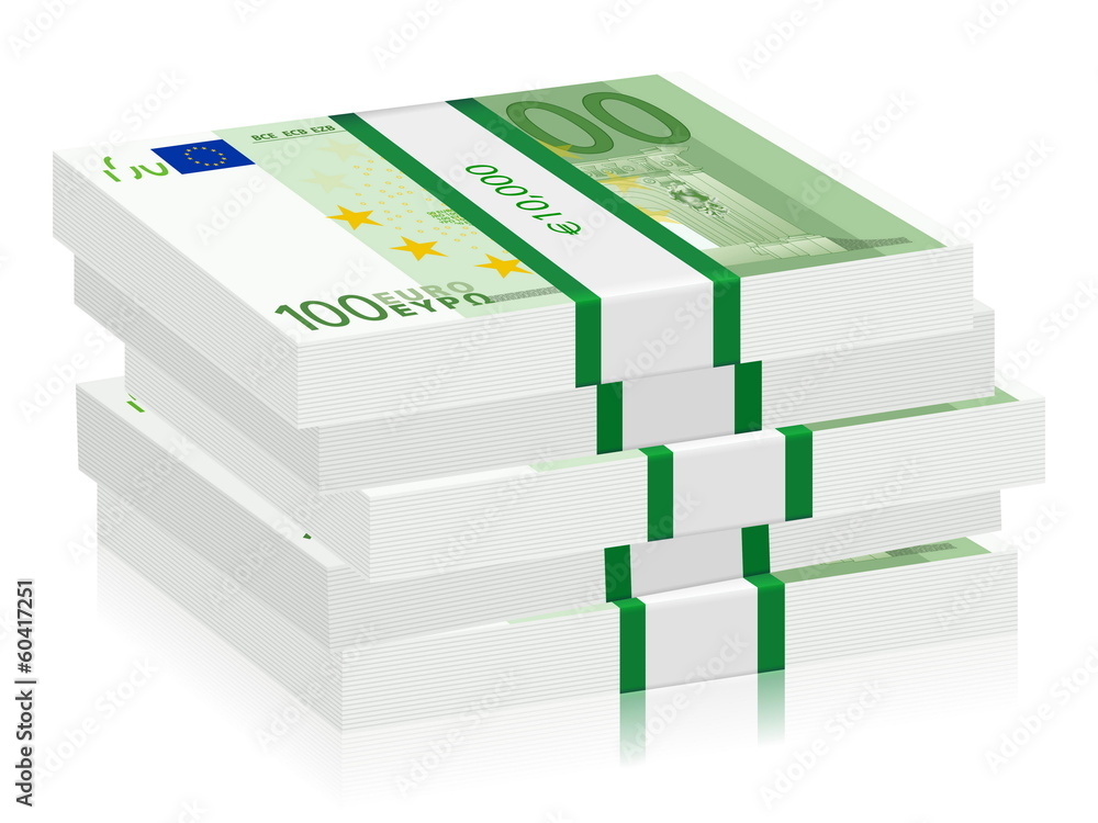 Fototapeta premium one hundred euro stacks