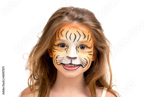 Face painting tiger