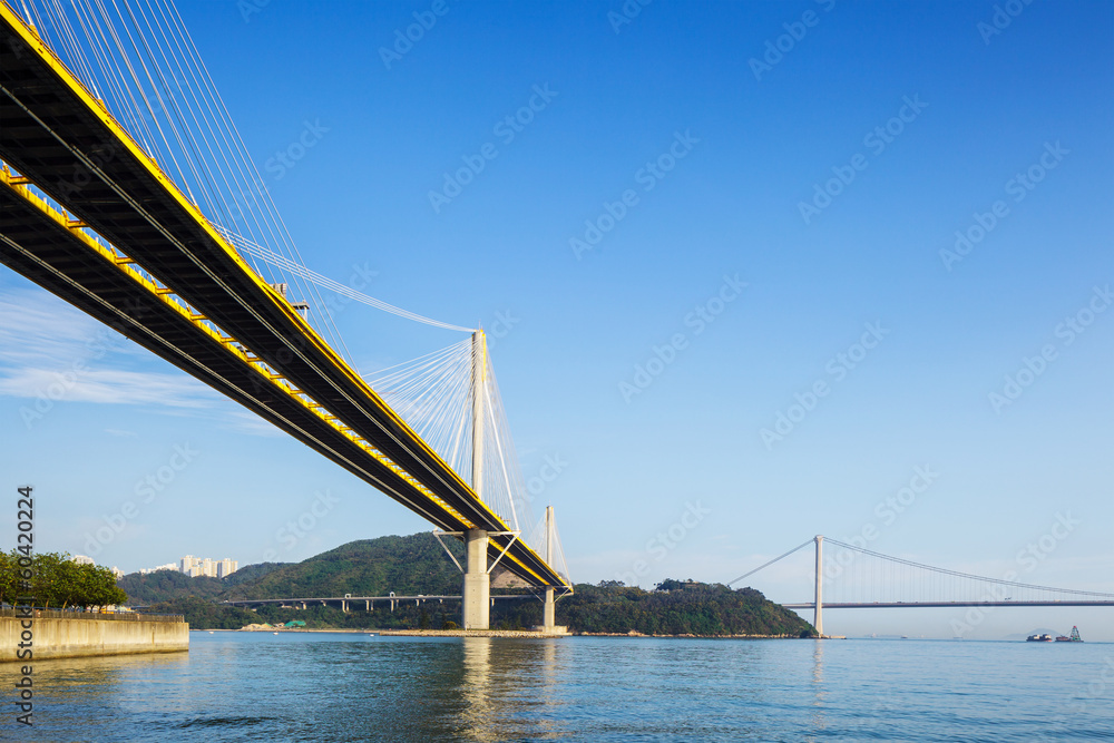 Fototapeta premium Suspension Bridge in Hong Kong