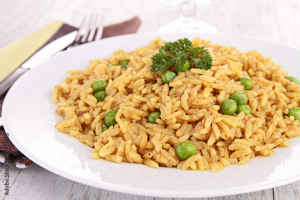 risotto, rice and pea risotto, rice and pea