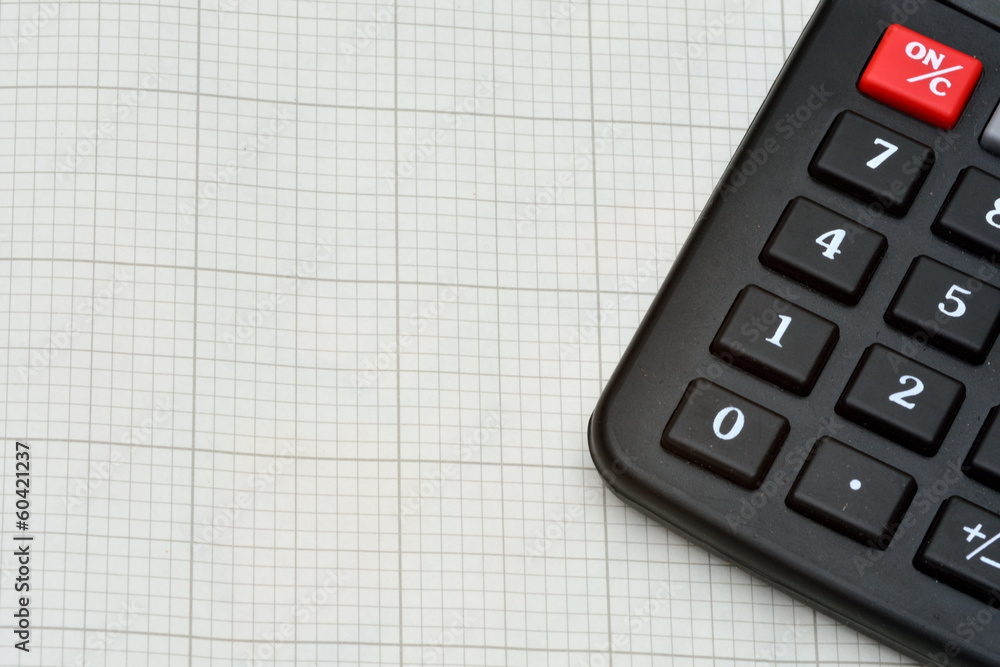 Detail of calculator and graph paper Detail of calculator and graph paper
