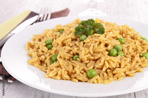 risotto, rice and pea