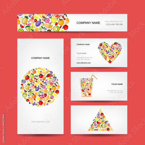 Business cards design, fruit collection
