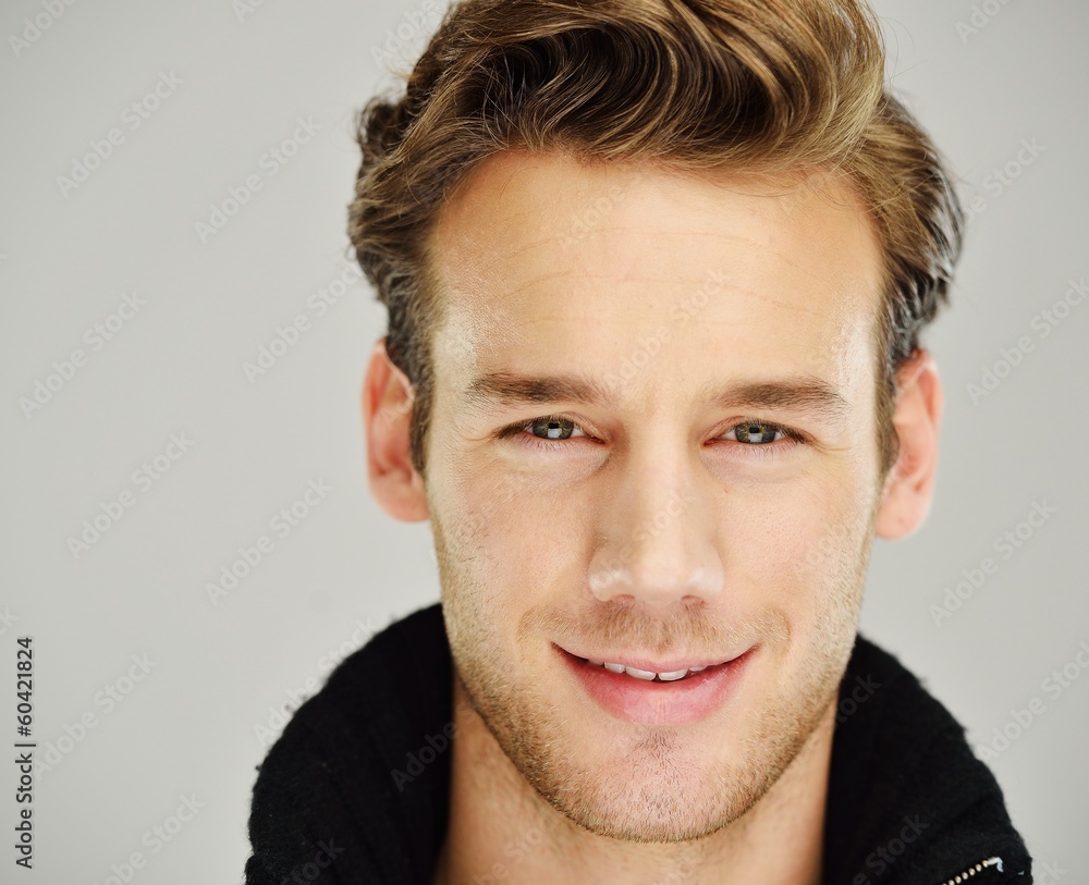 Obraz premium Young man studio shoot posing closeup