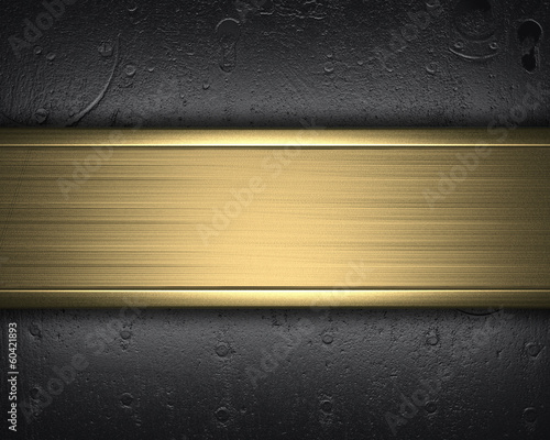 Iron wall with studs and gold nameplate design template