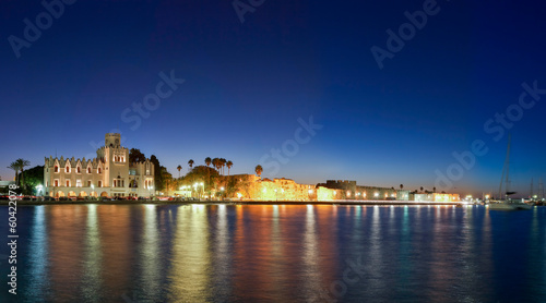 Town of Kos island twilight cityscape
