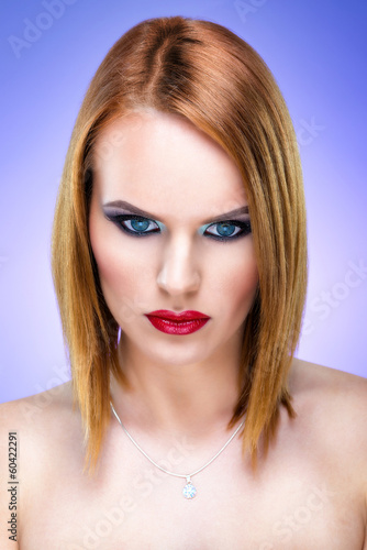  Special blond woman with beautiful make-up