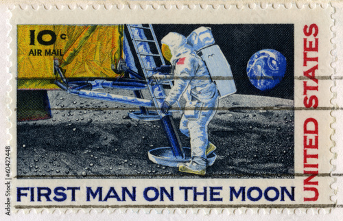 US Stamp Celebrating the First Man on the Moon