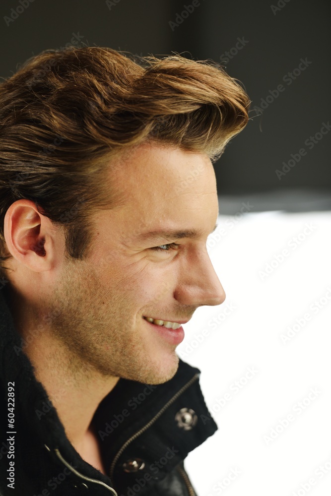 Obraz premium Young man studio shoot posing closeup