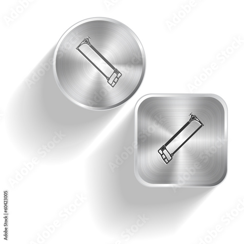 Hacksaw. Vector set steel buttons