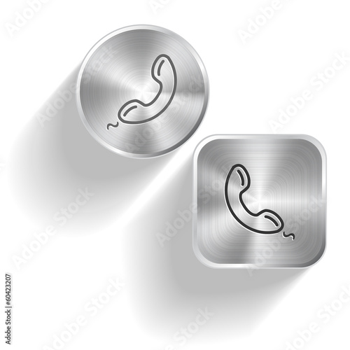 Handset. Vector set steel buttons