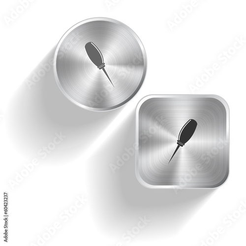 Awl. Vector set steel buttons