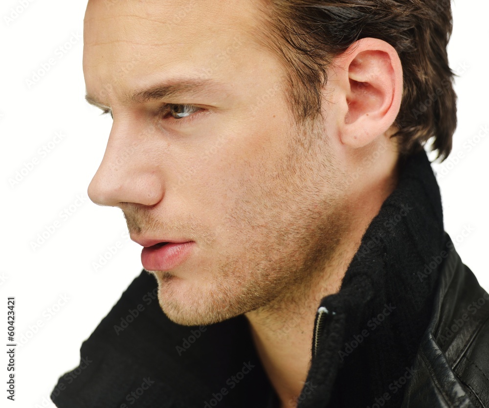 Fototapeta premium Young man studio shoot posing closeup