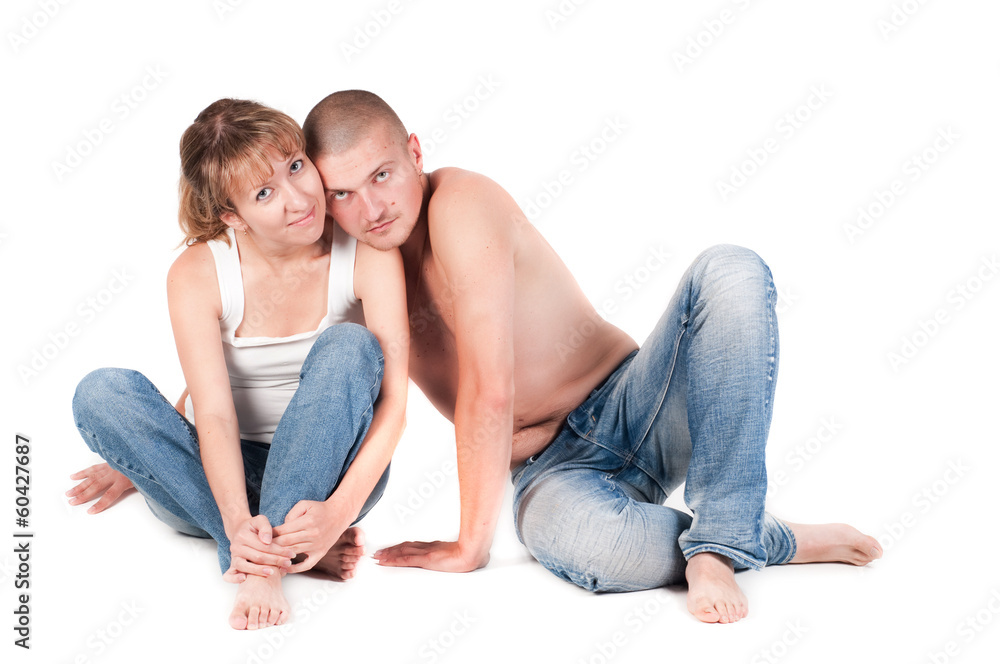 Couple in studio sitting Couple in studio sitting