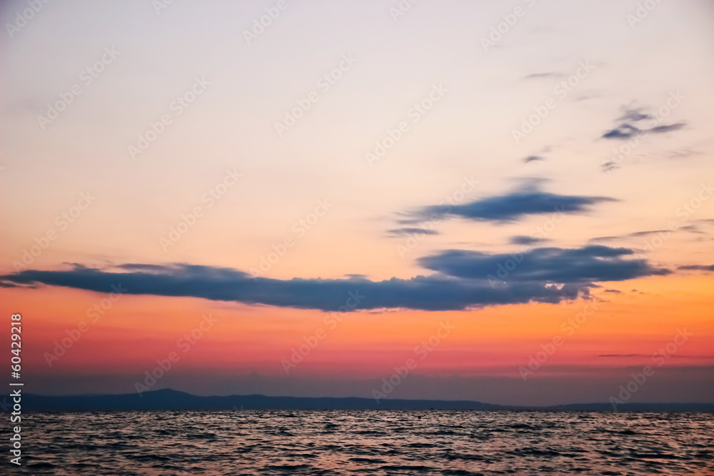 Beautiful tranquility sunrise over sea