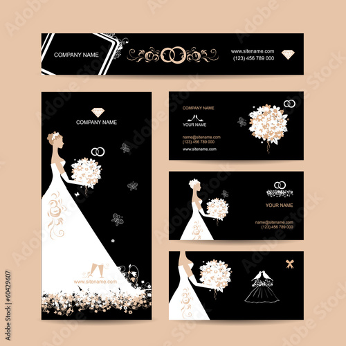 Business cards design, weddign concept