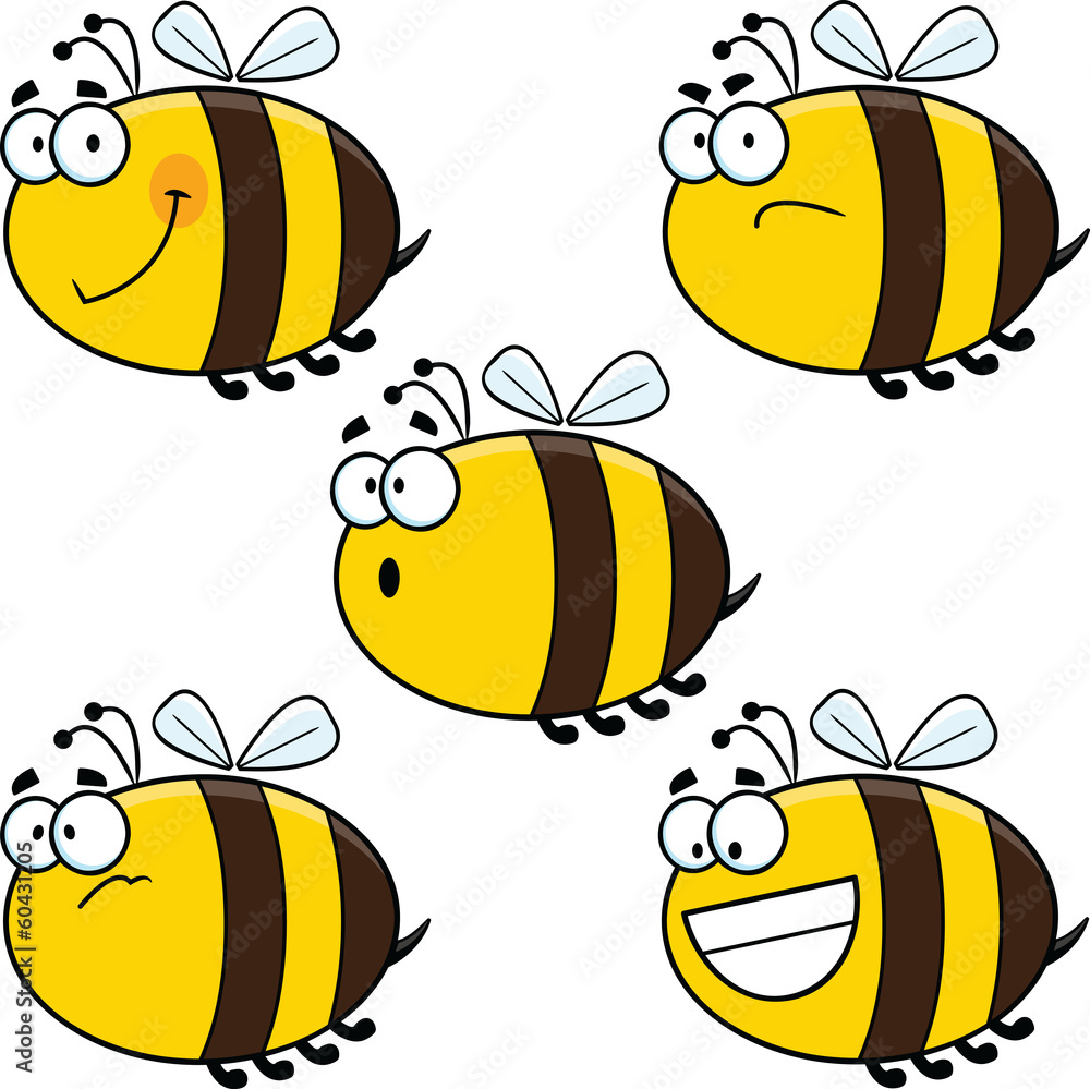 Cartoon Bees - Assorted - obrazy, fototapety, plakaty 