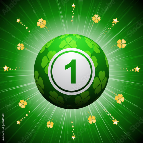 lucky four leaf clover bingo ball