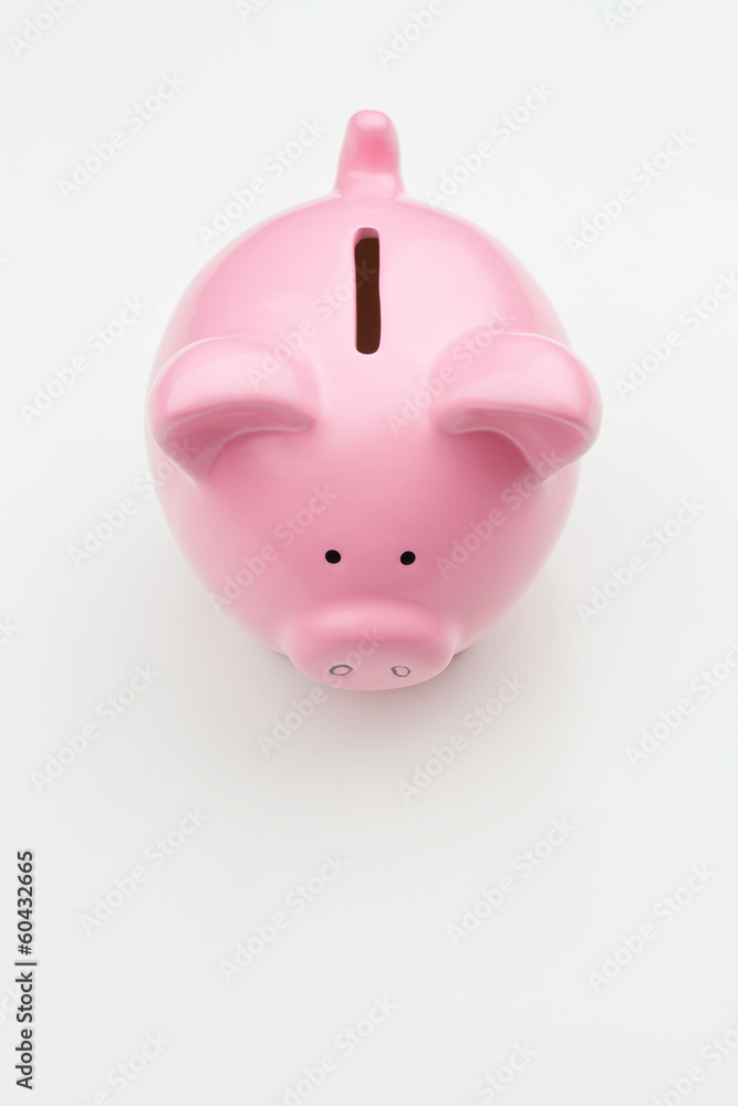 Piggy Bank on White with Copy Space Piggy Bank on White with Copy Space