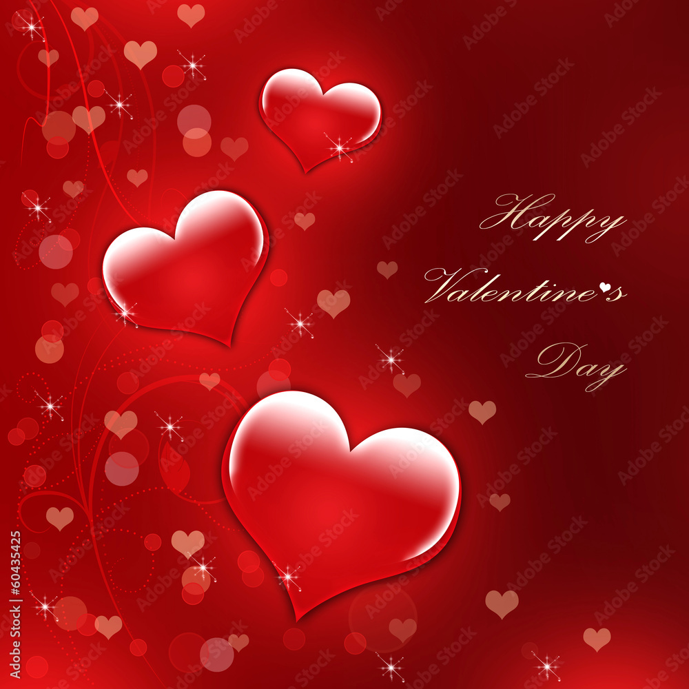 Valentine's day red background with hearts. illustration Valentine's day red background with hearts. illustration