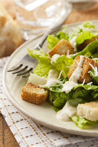 Healthy Green Organic Caesar Salad