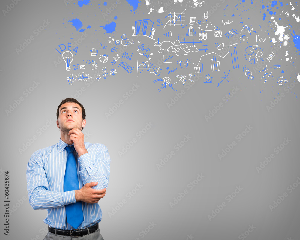 thinking business man thinking business man
