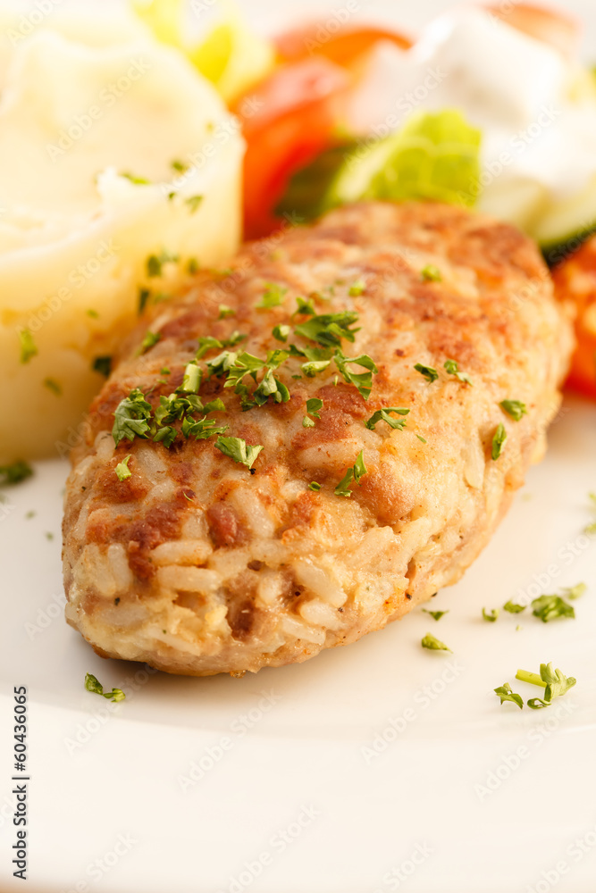 cutlet with mashed potatoes cutlet with mashed potatoes