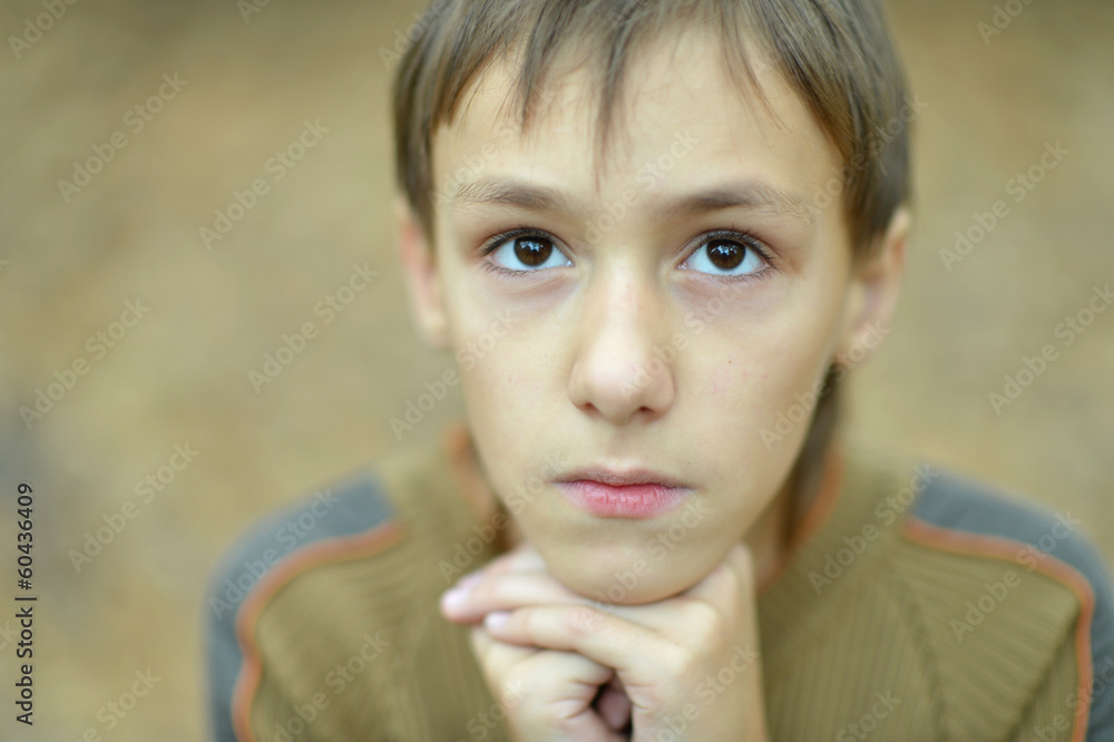 Portrait of a sad boy Portrait of a sad boy