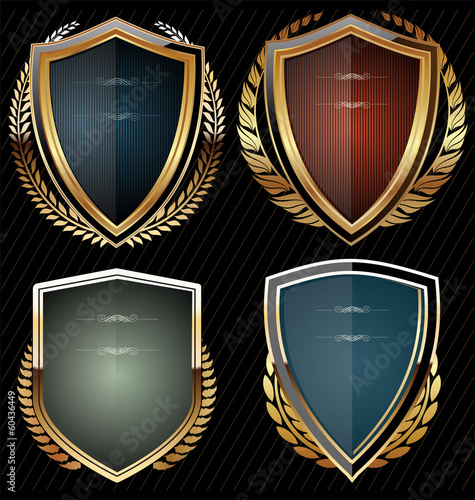 Shields with laurel wreath