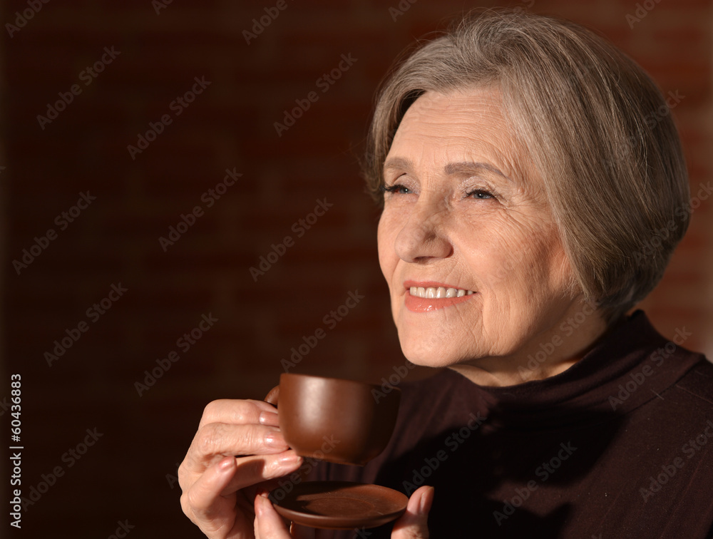 Happy smiling elder woman Happy smiling elder woman