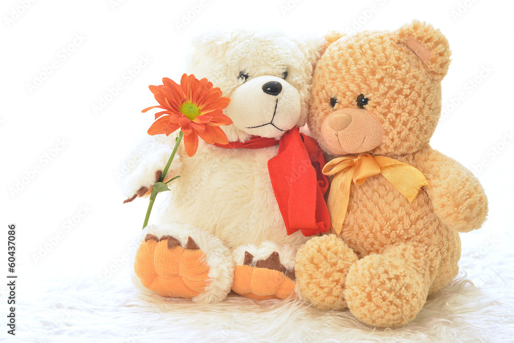 teddy bear with flower