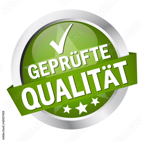 Button mit Banner " GEPRÜFTE QUALITÄT "