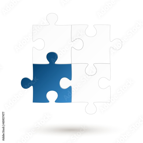 Puzzle - 4 Teile - blaue Option