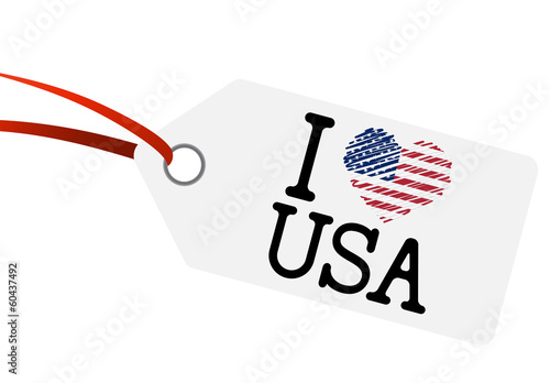 Anhänger mit Text " I LOVE USA "