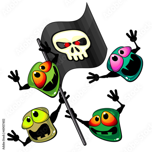 Germs with black banner