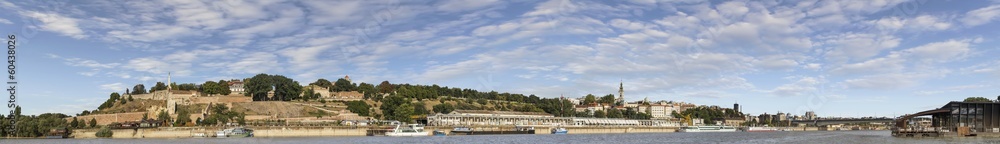 Fototapeta premium Belgrade Panorama Viewed From Sava River Perspective