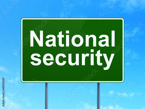 Security concept: National Security on road sign background