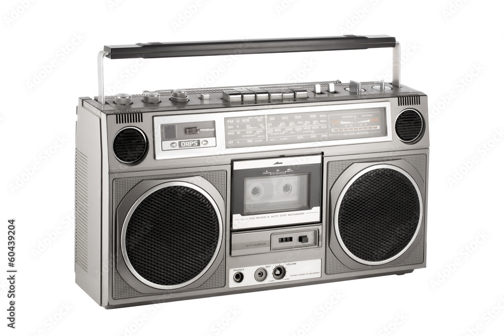 Retro ghetto blaster isolated on white with clipping path Retro ghetto blaster isolated on white with clipping path