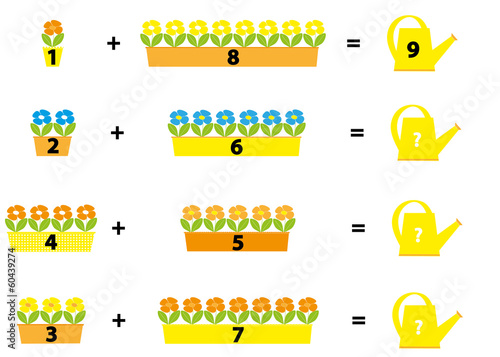 mathematical flowers for kids - addition