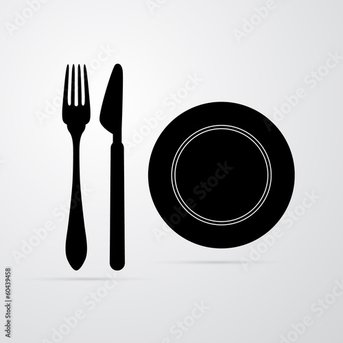 Fork, Plate and Knife