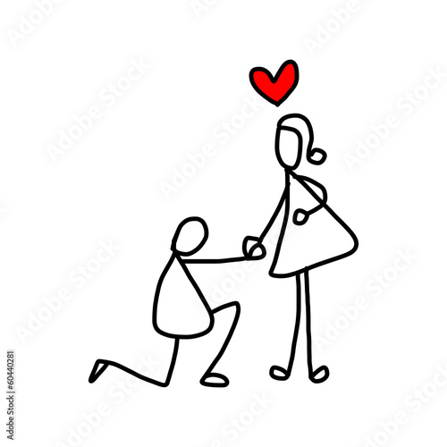 cartoon hand-drawn love