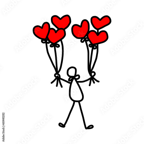 cartoon hand-drawn love
