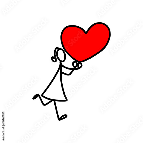 cartoon hand-drawn love