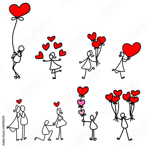 cartoon hand-drawn love