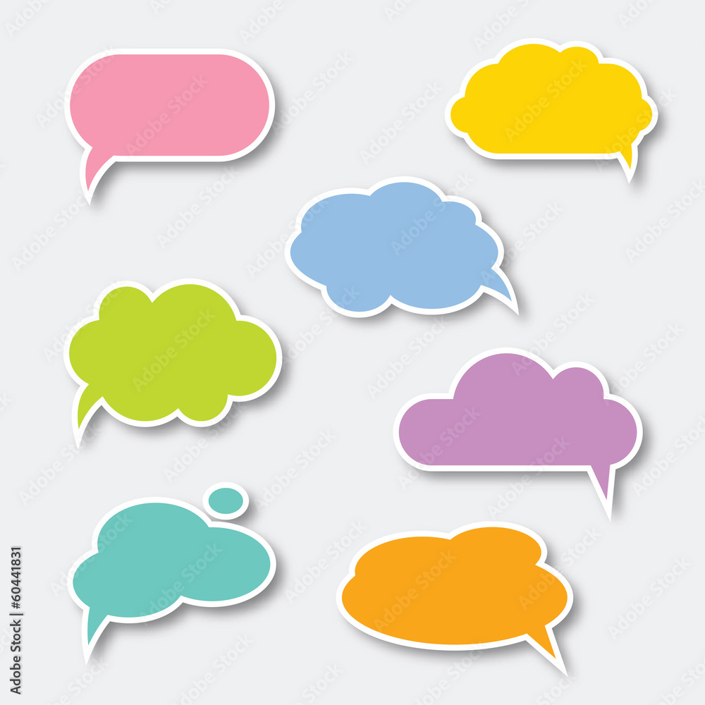 set of colorful speech bubbles set of colorful speech bubbles