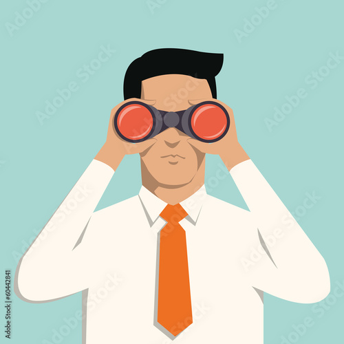 man with binoculars