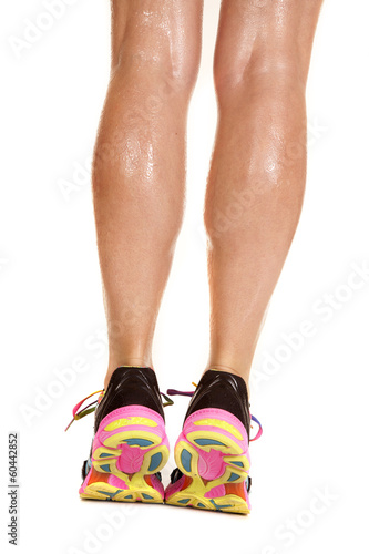 Woman wet legs up on toes back © Poulsons Photography