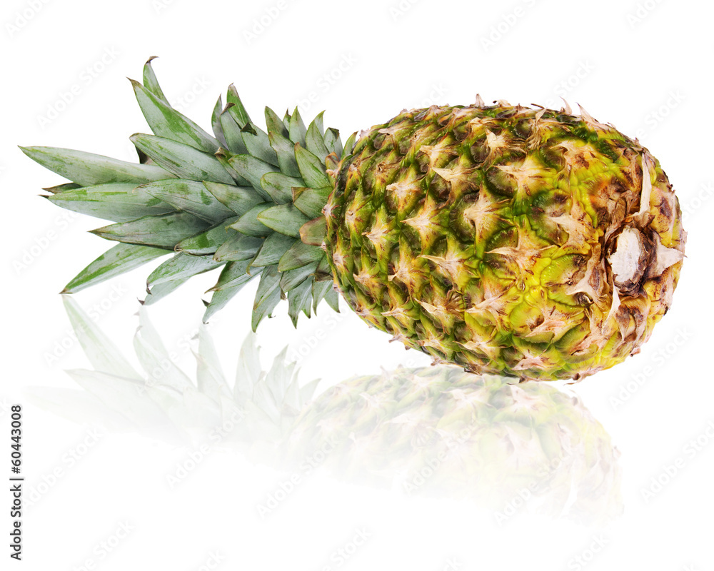 Ripe whole pineapple isolated on white background. Ripe whole pineapple isolated on white background.